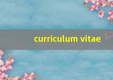 curriculum vitae